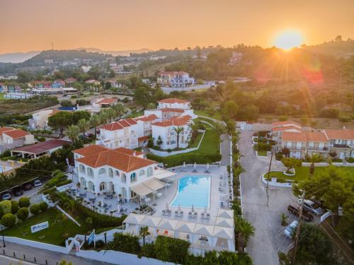 an aerial view of a villa with a pool at Princess Hotel in Lassi