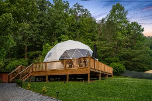 Κήπος έξω από το Skye Glamping