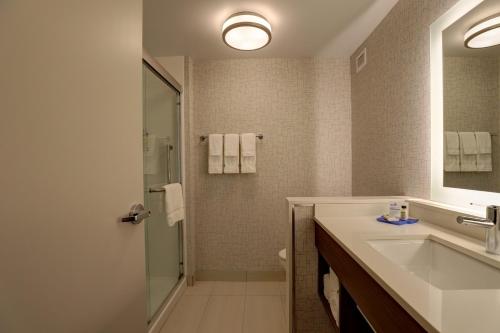 a bathroom with a sink and a shower at Holiday Inn Express - Kingston West by IHG in Kingston
