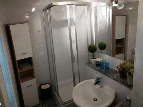 Koupelna v ubytování Kruspe Comfortable holiday residence