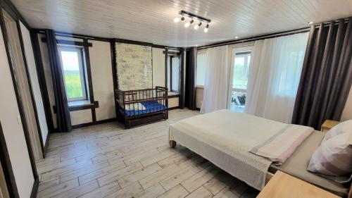 Giường trong phòng chung tại Lishchyn resort