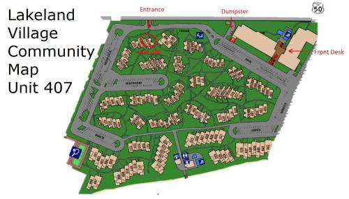 a map of the lakeland village community map at Lakeland Sandy Beach Retreat - Private Escape in South Lake Tahoe