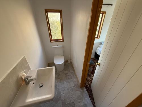 クイーンズタウンにあるQt inntouchの洗面台とトイレ付きのバスルーム