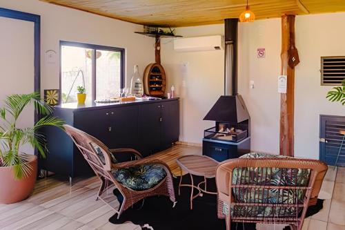 Ruang duduk di Cabana Raízes - LaCabanasEco