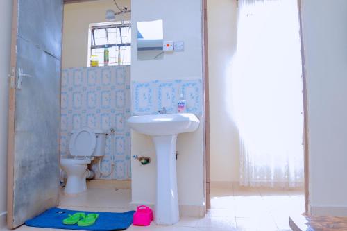 IsioloHappy Home Ke的带水槽和马桶的浴室