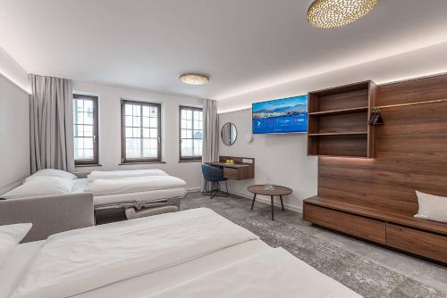 Katil atau katil-katil dalam bilik di Hotel Mondschein