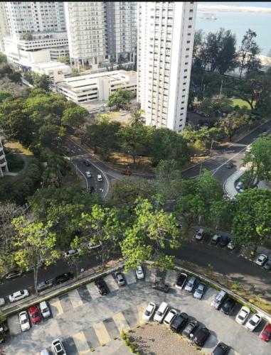 an aerial view of a parking lot in a city at Mansion one premium suite-2 bedroom in George Town