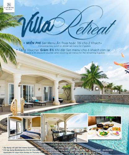 a magazine cover of a villa resort with a swimming pool at Lan Rung Beach Resort in Long Hai