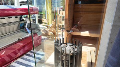 a display case in a store with furniture in it at Rekreační dům Štěpánka in Česká Kubice