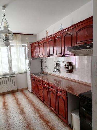 Η κουζίνα ή μικρή κουζίνα στο Apartments Poldan