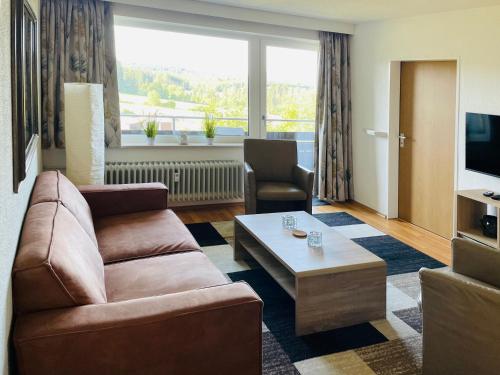 Χώρος καθιστικού στο Gemütliche Wohnung mit schöner Aussicht