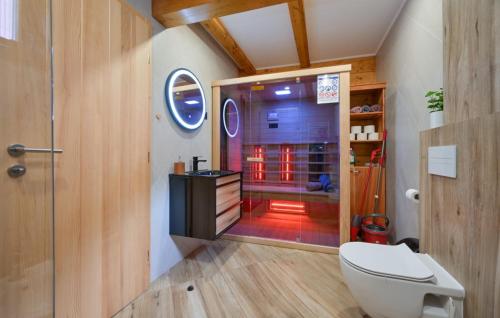 a bathroom with a shower and a toilet in it at Villa Luna - Ludbreg by Villas Guide in Ludbreg