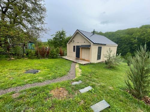 a small house in the middle of a field at LisHills in Umanʼ