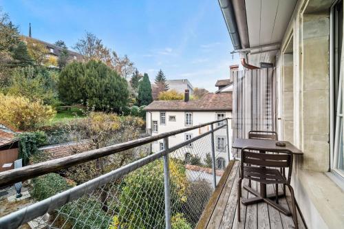 Balkoni atau teres di Hotel Hine Adon Fribourg