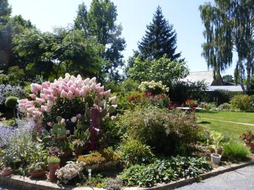a garden with lots of flowers and plants at Lusachères in La Pellerine