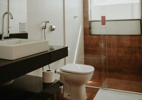 Koupelna v ubytování Hotel Chalé Capitólio