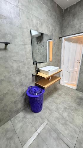 a bathroom with a sink and a mirror at Dahlia appartement- 2chambres- Lomé in Komé