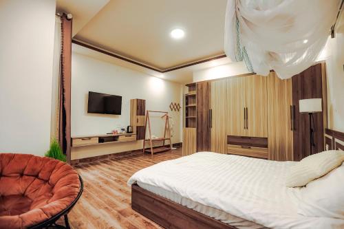 TV a/nebo společenská místnost v ubytování Sam House