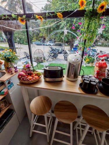 En have udenfor Sleepymoon Hostel