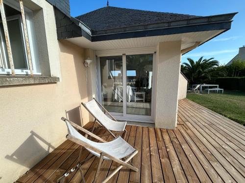 Balkoni atau teres di Belle maison vue sur mer