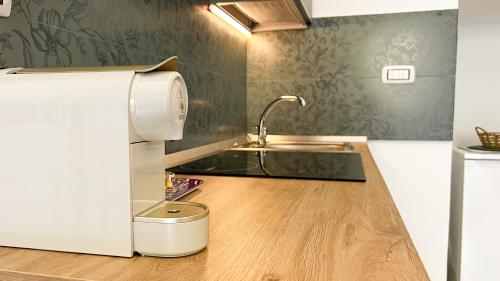 una cucina con un lavello e un rubinetto di La Casa di Frida - A due passi dal Gran Balon a Torino