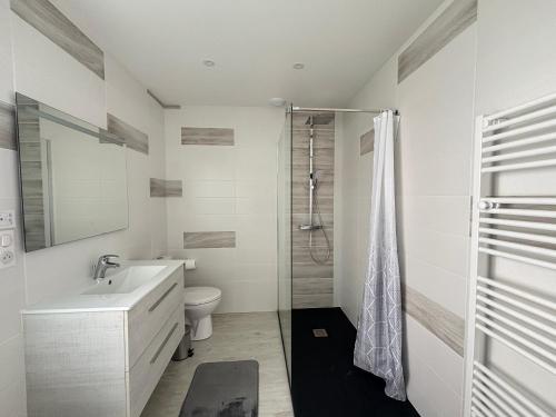 Koupelna v ubytování Maison rénovée 4 pers – Cour fermée et parking - FR-1-197-632