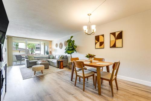 a living room with a table and chairs at Walkable Old Town Scottsdale Condo Pool and Hot Tub in Scottsdale