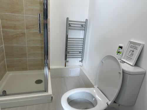 Phòng tắm tại Cosy Modern 2 Bedroom Apartment - Neath Road Port Talbot Near Briton Ferry Train Station