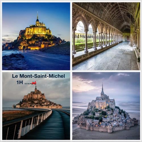 a collage of pictures of different cities and buildings at appartement 2 pièces in Saint Lo