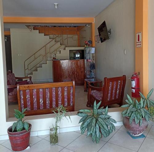 Et opholdsområde på Hospedaje Momentos