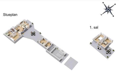 a schematic diagram of the proposed floorplan for a synagogue at Beautiful House In Fantastic Surroundings in Nykøbing Mors