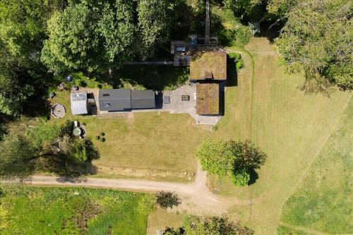 an overhead view of a house in a field at Beautiful House In Fantastic Surroundings in Nykøbing Mors