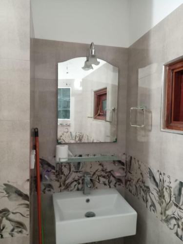 a bathroom with a sink and a mirror at Pacifier Residence in Kandy