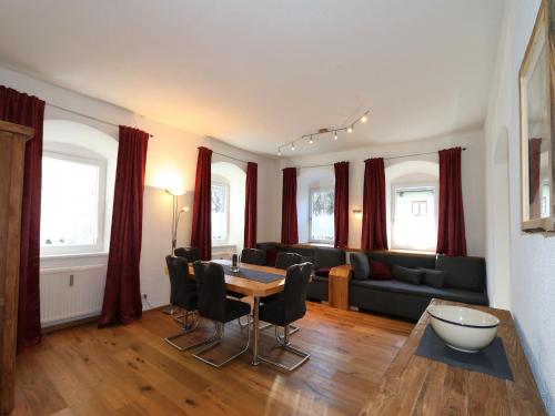 A seating area at Apartment building, Fügen