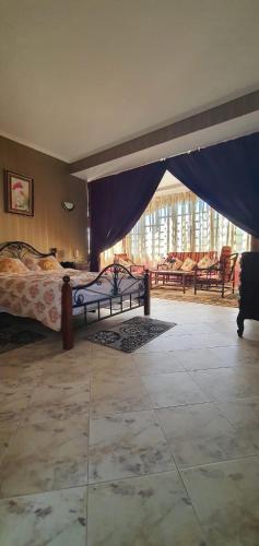 a bedroom with two beds in a tent at شاطئ مونيكا in Mohammedia