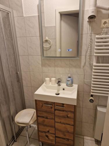Ένα μπάνιο στο Ferienwohnung Inge Grahl