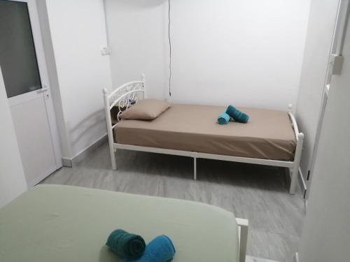 a small room with a bed and a mirror at Ô Bercail du Sud-Hibiscus chez Jeannette in Mt Bois Noir