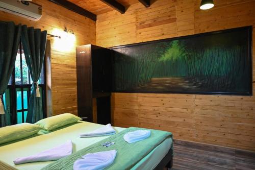 Cama o camas de una habitación en Mudra beach villa Gokarna