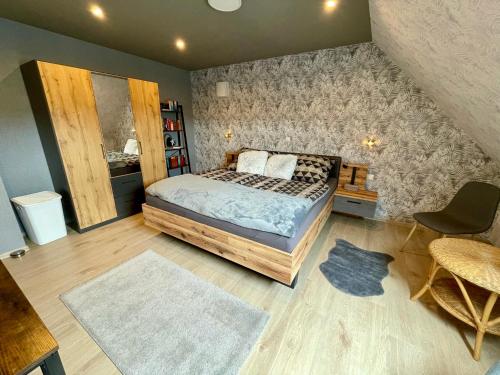 Postel nebo postele na pokoji v ubytování Haus Lotusblüte