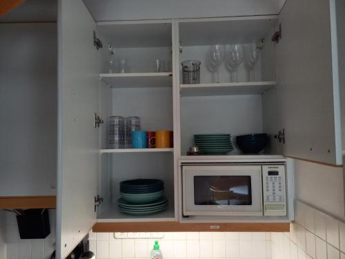 Η κουζίνα ή μικρή κουζίνα στο Ferienwohnung an den Teichen