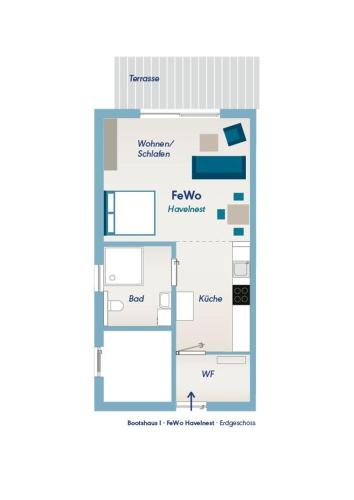 a floor plan of the proposed redevelopment of the synagogue at Exklusive Ferienwohnungen an der Havel in Werder