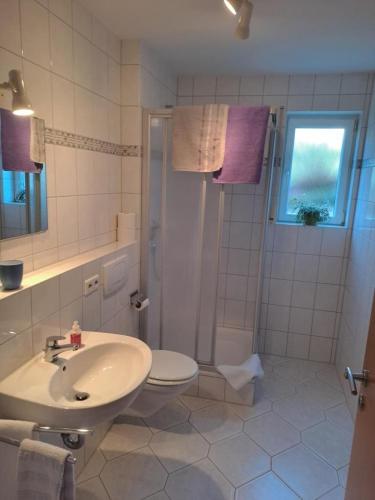 Bilik mandi di Ferienwohnung Groß