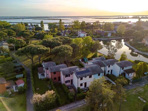 an aerial view of a suburb with houses at Casa 1207 in Caleri