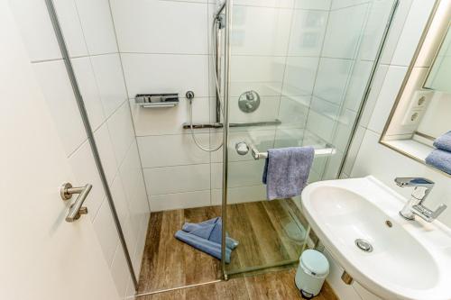 Ένα μπάνιο στο Ferienhaus Seen-Sucht