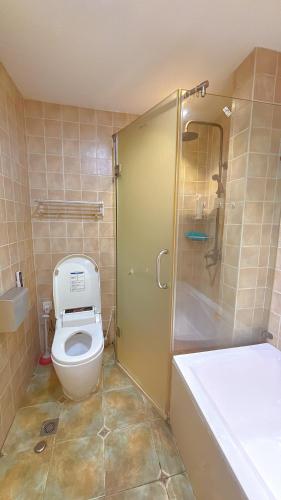 Koupelna v ubytování Close to Shanxi Road, Drum Tower, Xinjiekou, downtown area, high-end suite serviced apartment