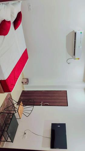 a room with a desk with a laptop and a monitor at Hotel dream palace in Jodhpur