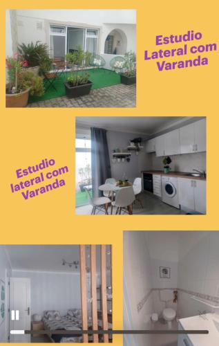 a collage of photos of a kitchen and a room at Ericeira Su Villa`s in Ericeira