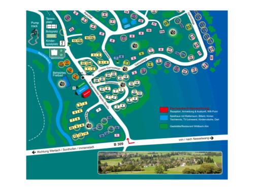 a detailed map of the resort at Ferienhaus Gamssteige im Feriendorf Reichenbach G13b in Nesselwang