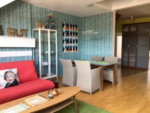 Χώρος καθιστικού στο Ferienwohnung Engelsherberge