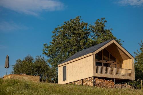 a small house on top of a hill at LisHills in Umanʼ